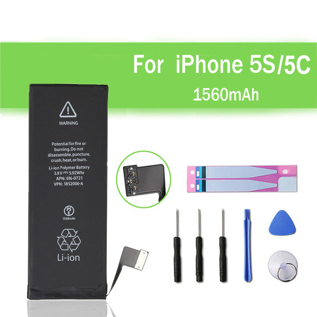 Batterie de remplacement pour iPhone 5S / 5C, 1560mAh Batterie de remplacement pour iPhone 5S / 5C, 1560mAh